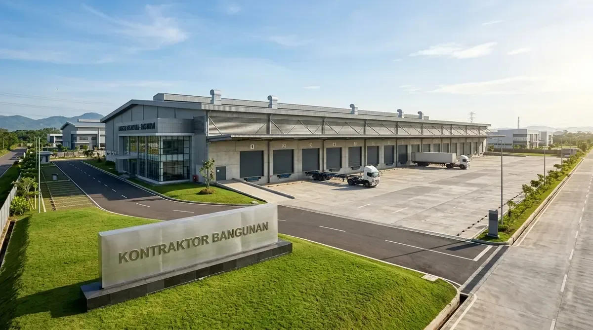 Kontraktor konstruksi pasuruan pembangunan pabrik dan pergudangan industri baja bentang lebar
