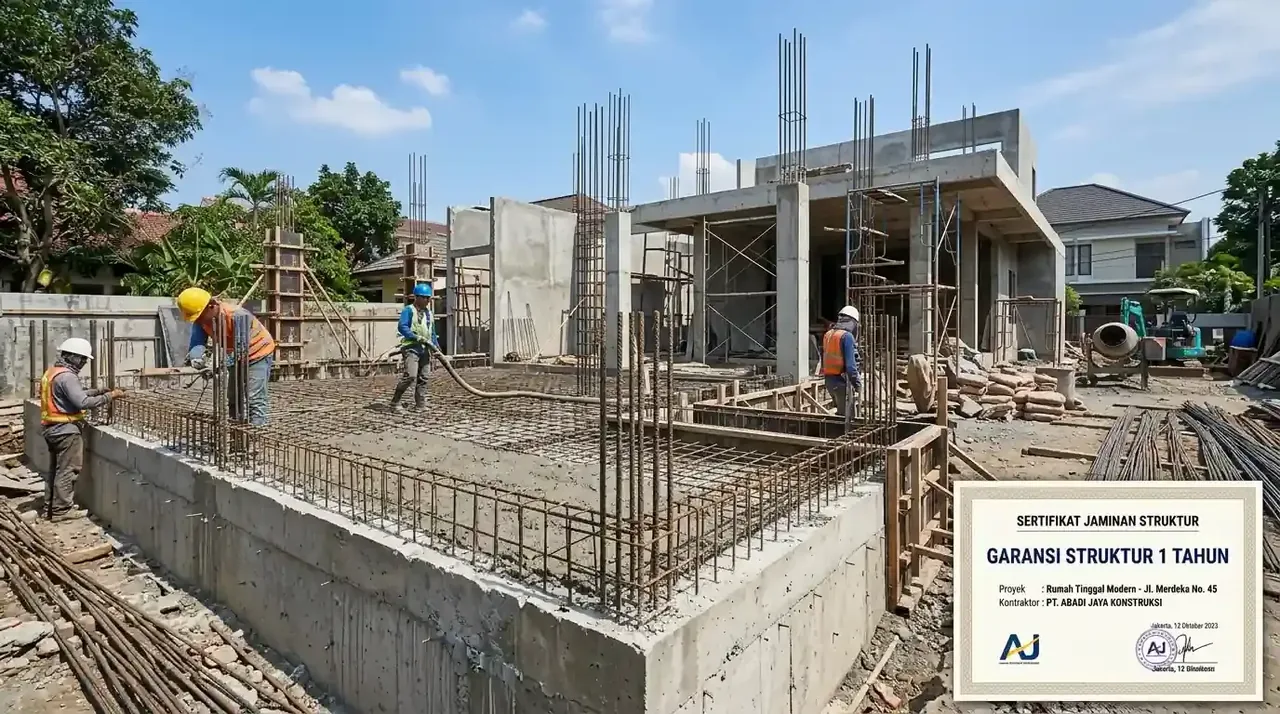 Pekerjaan pembesian sloof dan pengecoran struktur rumah tinggal standar mutu SNI