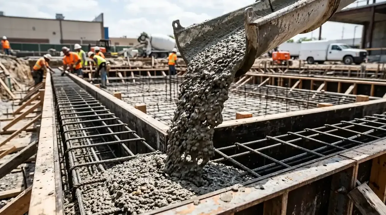 Pekerjaan pengecoran struktur balok dan kolom beton bertulang standar mutu SNI