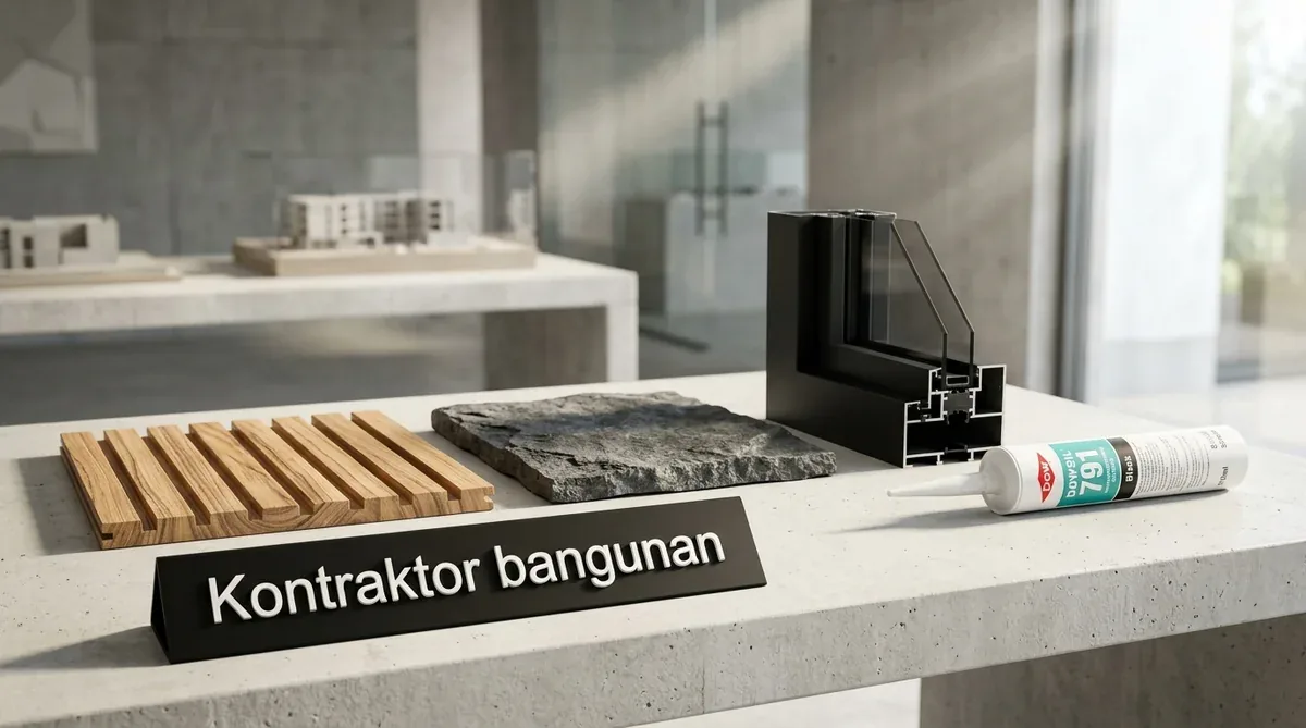 Pemasangan kisi kisi louver aluminium dan cat eksterior elastomeric fasad rumah surabaya